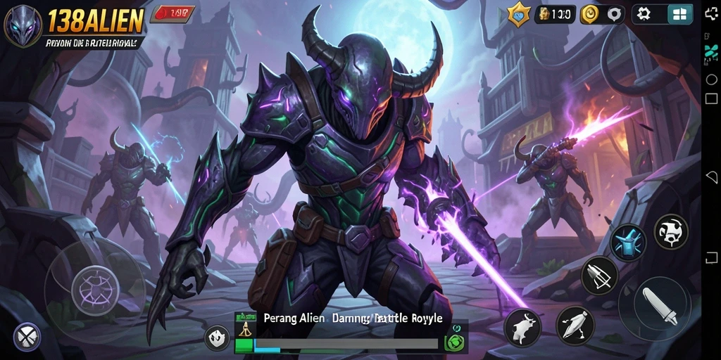 Gameplay seru 138ALIEN dengan pertarungan melawan alien.