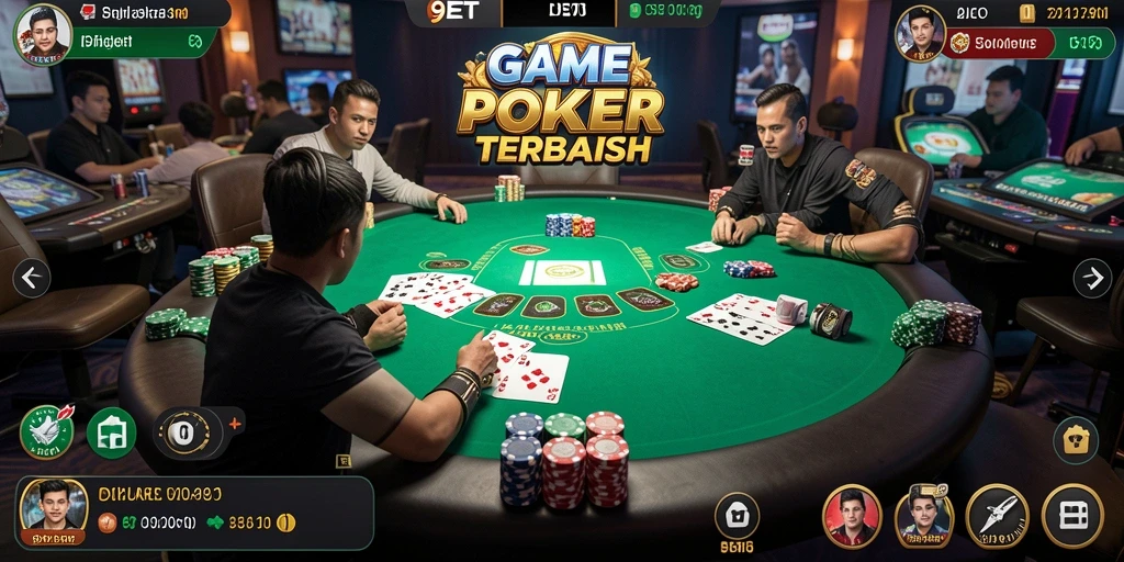 Screenshot gameplay <strong>9ET</strong> menampilkan momen seru saat permainan poker berlangsung.