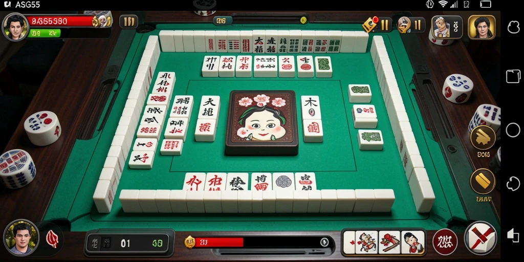 Screenshot gameplay ASG55 menampilkan suasana permainan Mahjong yang memukau.