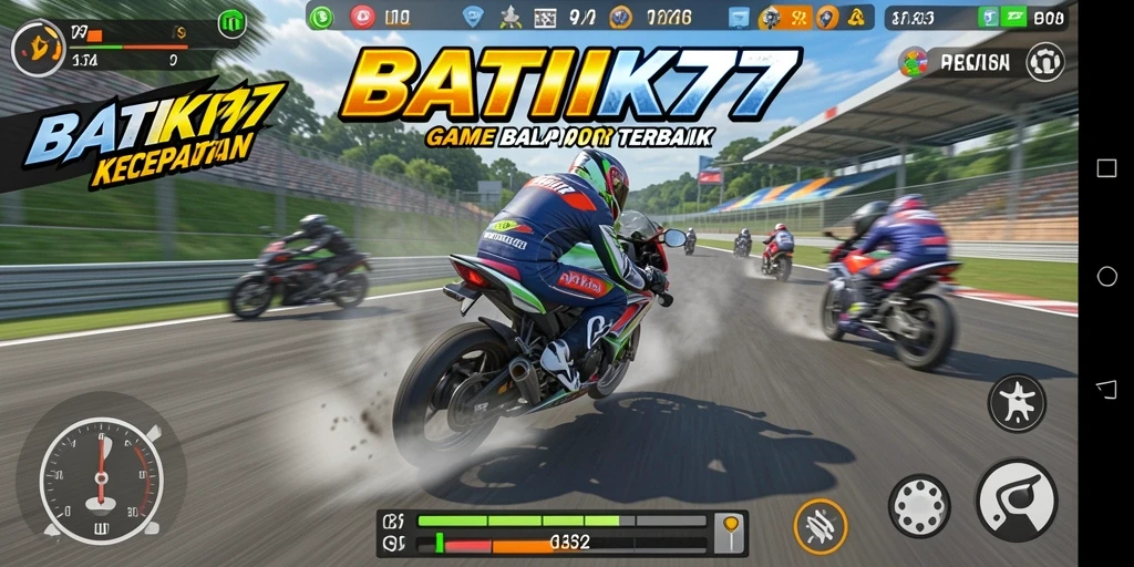 Gameplay BATIK77 yang mendebarkan saat balapan motor.