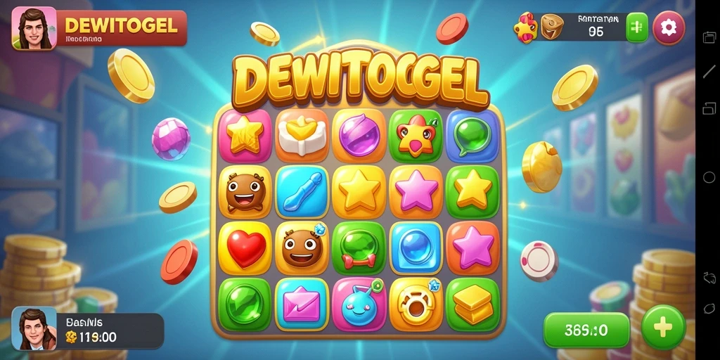 Tampilan screenshot utama DEWITOGEL menampilkan aksi Match-3 yang seru.