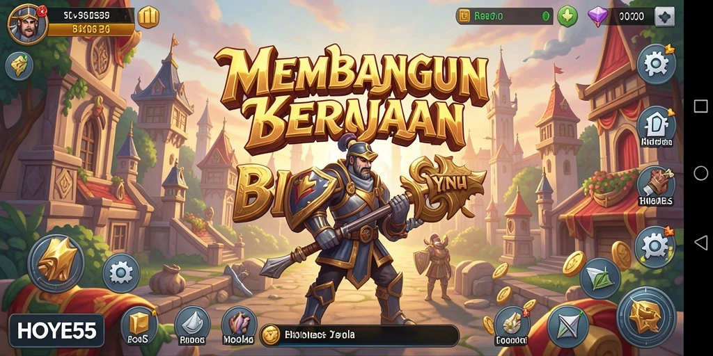 Tampilan gameplay menarik dalam HOYE55 yang menggambarkan strategi bisnis.
