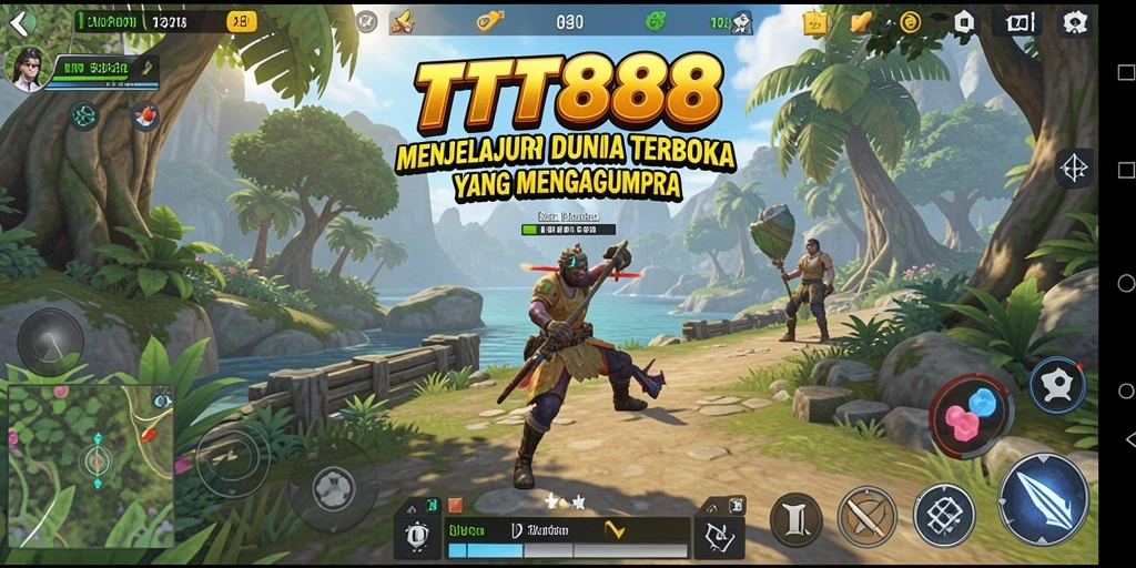 Screenshot gameplay TTT888 menampilkan dunia terbuka yang luas dan penuh petualangan.