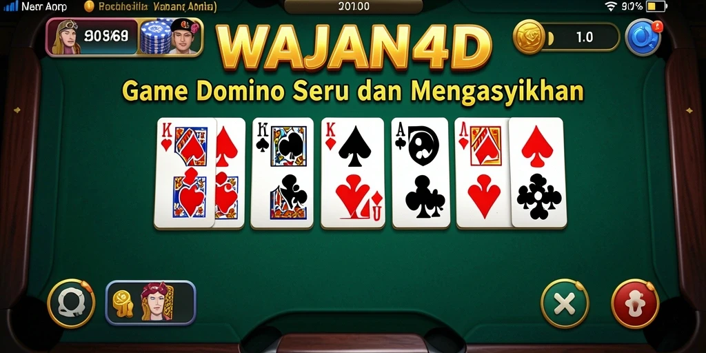 Tampilan gameplay menarik dari WAJAN4D dengan suasana permainan Domino.